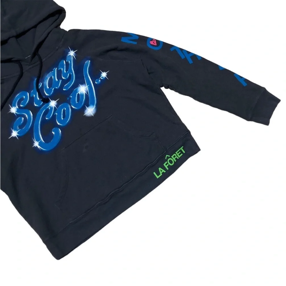 MOTHER The Square Hoodie “Stay Cool” Women’s in Grey Motif sweatshirt top - Picture 2 of 3